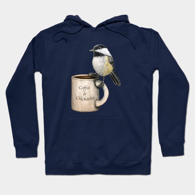 "Coffee & Chickadee" - Java Jungle collection Hoodie by GardenPartyArt